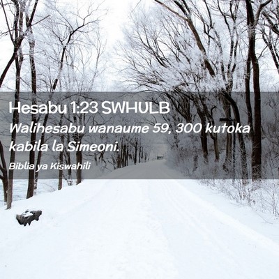 Picture 02 - Hesabu 1:23 SWHULB - Walihesabu wanaume 59, 300 kutoka kabila la - Bible Verse Picture