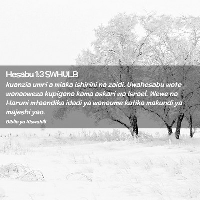 Picture 02 - Hesabu 1:3 SWHULB - kuanzia umri a miaka ishirini na zaidi. Uwahesabu - Bible Verse Picture
