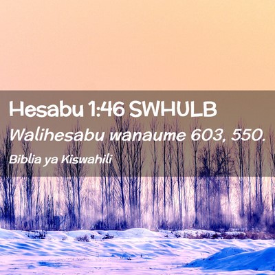 Picture 02 - Hesabu 1:46 SWHULB - Walihesabu wanaume 603, - Bible Verse Picture