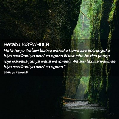 Picture 02 - Hesabu 1:53 SWHULB - Hata hivyo Walawi lazima waweke hema zao - Bible Verse Picture