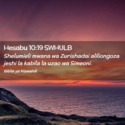 Picture 02 - Hesabu 10:19 SWHULB - Shelumieli mwana wa Zurishadai aliliongoza jeshi - Bible Verse Picture