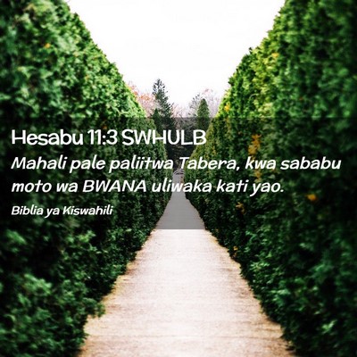 Picture 02 - Hesabu 11:3 SWHULB - Mahali pale paliitwa Tabera, kwa sababu moto wa - Bible Verse Picture