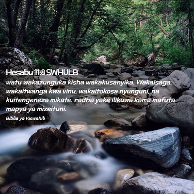 Picture 02 - Hesabu 11:8 SWHULB - watu wakazunguka kisha wakakusanyika. Wakaisaga, - Bible Verse Picture