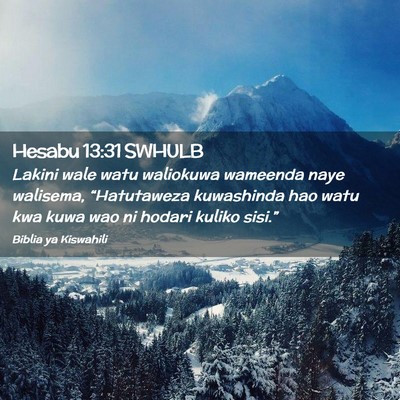 Picture 02 - Hesabu 13:31 SWHULB - Lakini wale watu waliokuwa wameenda naye - Bible Verse Picture