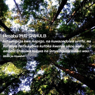 Picture 02 - Hesabu 14:12 SWHULB - Nitawapiga kwa mapigo, na kuwaondolea urithi, na - Bible Verse Picture