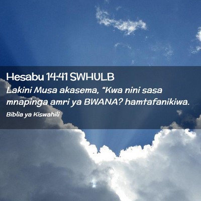 Picture 02 - Hesabu 14:41 SWHULB - Lakini Musa akasema, “Kwa nini sasa mnapinga - Bible Verse Picture