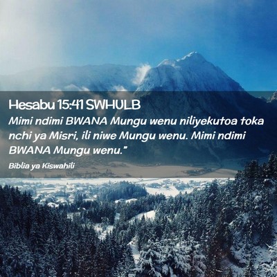 Picture 02 - Hesabu 15:41 SWHULB - Mimi ndimi BWANA Mungu wenu niliyekutoa toka nchi - Bible Verse Picture