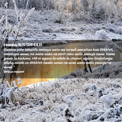 Picture 02 - Hesabu 18:19 SWHULB - Sadaka yote takatifu ambayo watu wa Israeli - Bible Verse Picture
