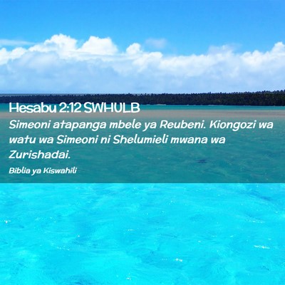 Picture 02 - Hesabu 2:12 SWHULB - Simeoni atapanga mbele ya Reubeni. Kiongozi wa - Bible Verse Picture