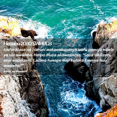 Picture 02 - Hesabu 20:10 SWHULB - Kisha Musa na Haruni wakawakusanya watu pamoja - Bible Verse Picture