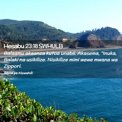 Picture 02 - Hesabu 23:18 SWHULB - Balaamu akaanza kutoa unabii. Akasema, “Inuka, - Bible Verse Picture
