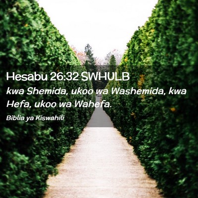 Picture 02 - Hesabu 26:32 SWHULB - kwa Shemida, ukoo wa Washemida, kwa Hefa, ukoo wa - Bible Verse Picture