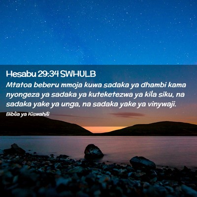 Picture 02 - Hesabu 29:34 SWHULB - Mtatoa beberu mmoja kuwa sadaka ya dhambi kama - Bible Verse Picture
