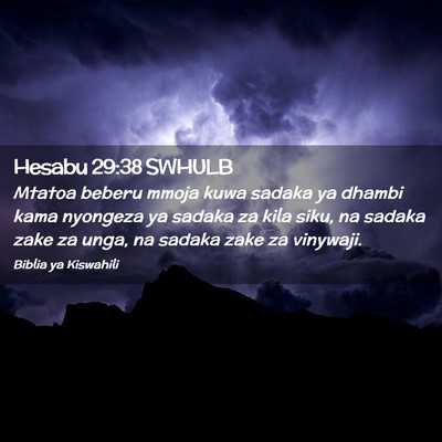 Picture 02 - Hesabu 29:38 SWHULB - Mtatoa beberu mmoja kuwa sadaka ya dhambi kama - Bible Verse Picture