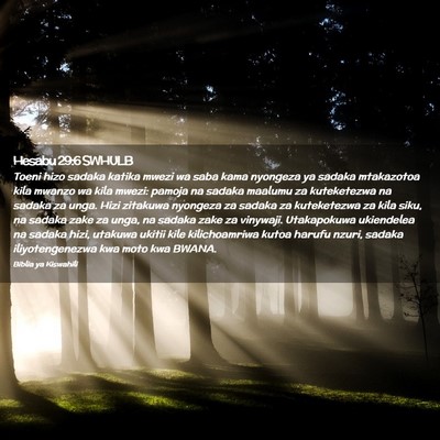 Picture 02 - Hesabu 29:6 SWHULB - Toeni hizo sadaka katika mwezi wa saba kama - Bible Verse Picture