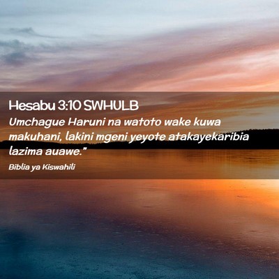 Picture 02 - Hesabu 3:10 SWHULB - Umchague Haruni na watoto wake kuwa makuhani, - Bible Verse Picture