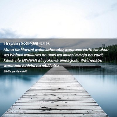 Picture 02 - Hesabu 3:39 SWHULB - Musa na Haruni wakawahesabu wanaume wote wa ukoo - Bible Verse Picture