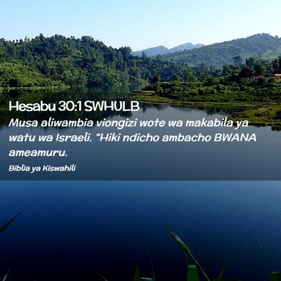 Picture 02 - Hesabu 30:1 SWHULB - Musa aliwambia viongizi wote wa makabila ya watu - Bible Verse Picture
