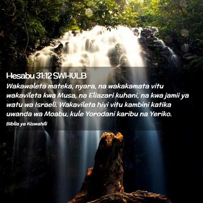 Picture 02 - Hesabu 31:12 SWHULB - Wakawaleta mateka, nyara, na wakakamata vitu - Bible Verse Picture