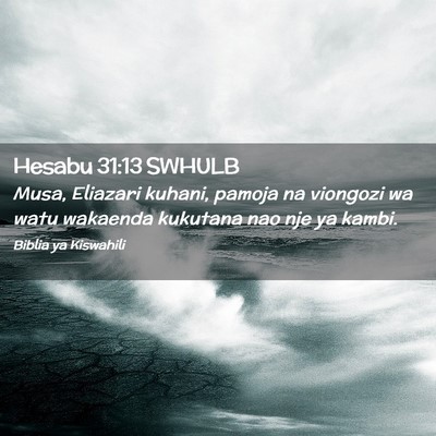 Picture 02 - Hesabu 31:13 SWHULB - Musa, Eliazari kuhani, pamoja na viongozi wa watu - Bible Verse Picture