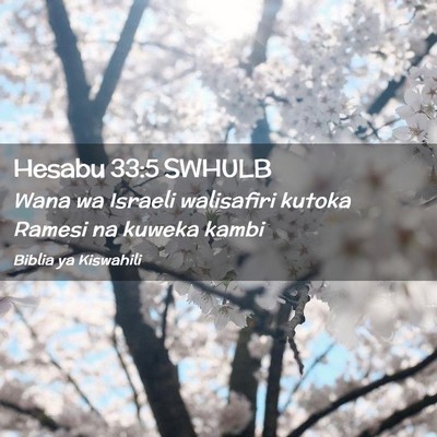Picture 02 - Hesabu 33:5 SWHULB - Wana wa Israeli walisafiri kutoka Ramesi na - Bible Verse Picture