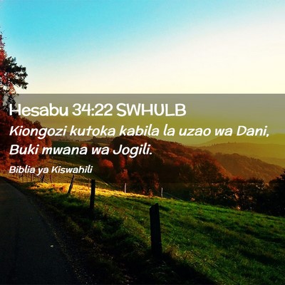 Picture 02 - Hesabu 34:22 SWHULB - Kiongozi kutoka kabila la uzao wa Dani, Buki - Bible Verse Picture