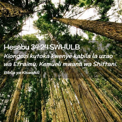 Picture 02 - Hesabu 34:24 SWHULB - Kiongozi kutoka kwenye kabila la uzao wa Efraimu, - Bible Verse Picture