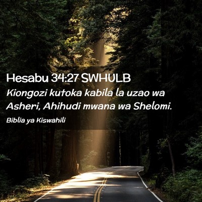 Picture 02 - Hesabu 34:27 SWHULB - Kiongozi kutoka kabila la uzao wa Asheri, Ahihudi - Bible Verse Picture