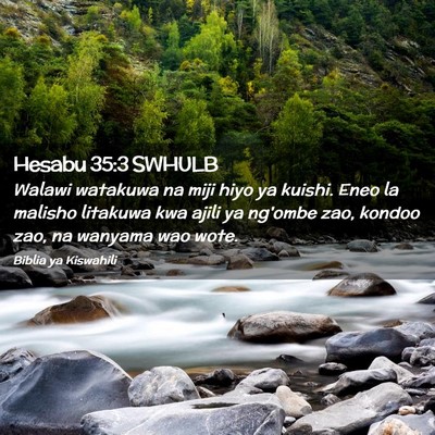 Picture 02 - Hesabu 35:3 SWHULB - Walawi watakuwa na miji hiyo ya kuishi. Eneo la - Bible Verse Picture