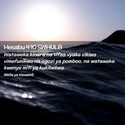 Picture 02 - Hesabu 4:10 SWHULB - Wataweka kinara na vifaa vyake vikiwa vimefunikwa - Bible Verse Picture