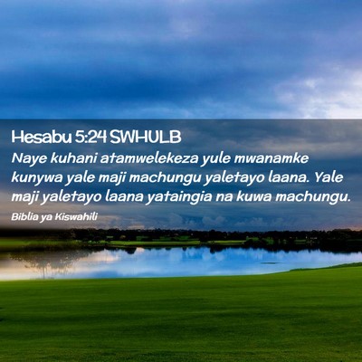 Picture 02 - Hesabu 5:24 SWHULB - Naye kuhani atamwelekeza yule mwanamke kunywa - Bible Verse Picture
