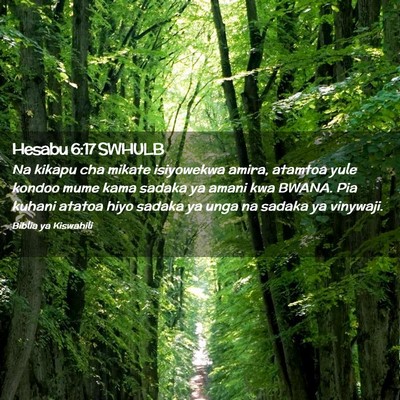 Picture 02 - Hesabu 6:17 SWHULB - Na kikapu cha mikate isiyowekwa amira, atamtoa - Bible Verse Picture