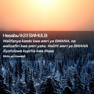 Picture 02 - Hesabu 9:23 SWHULB - Walifanya kambi kwa amri ya BWANA, na walisafiri - Bible Verse Picture