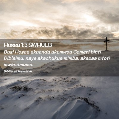 Picture 02 - Hosea 1:3 SWHULB - Basi Hosea akaenda akamwoa Gomeri binti Diblaimu, - Bible Verse Picture
