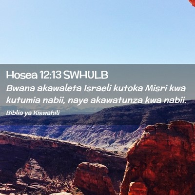 Picture 02 - Hosea 12:13 SWHULB - Bwana akawaleta Israeli kutoka Misri kwa kutumia - Bible Verse Picture