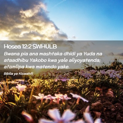 Picture 02 - Hosea 12:2 SWHULB - Bwana pia ana mashtaka dhidi ya Yuda na ataadhibu - Bible Verse Picture