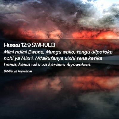 Picture 02 - Hosea 12:9 SWHULB - Mimi ndimi Bwana, Mungu wako, tangu ulipotoka - Bible Verse Picture