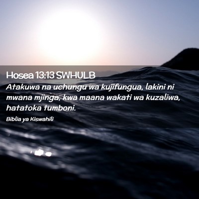 Picture 02 - Hosea 13:13 SWHULB - Atakuwa na uchungu wa kujifungua, lakini ni mwana - Bible Verse Picture