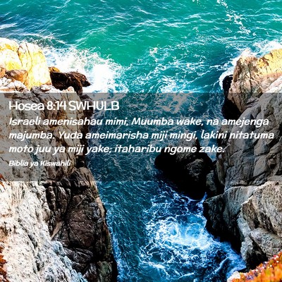 Picture 02 - Hosea 8:14 SWHULB - Israeli amenisahau mimi, Muumba wake, na amejenga - Bible Verse Picture