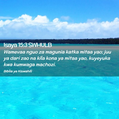 Picture 02 - Isaya 15:3 SWHULB - Wamevaa nguo za magunia katka mitaa yao; juu ya - Bible Verse Picture