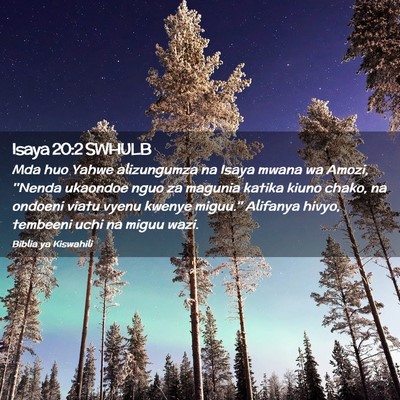 Picture 02 - Isaya 20:2 SWHULB - Mda huo Yahwe alizungumza na Isaya mwana wa - Bible Verse Picture