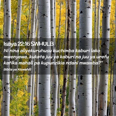 Picture 02 - Isaya 22:16 SWHULB - Ni nina aliyekuruhusu kuchimba kaburi lako - Bible Verse Picture