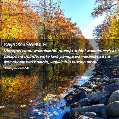 Picture 02 - Isaya 22:3 SWHULB - Viongozi wenu wamekimbia pamoja, lakini - Bible Verse Picture