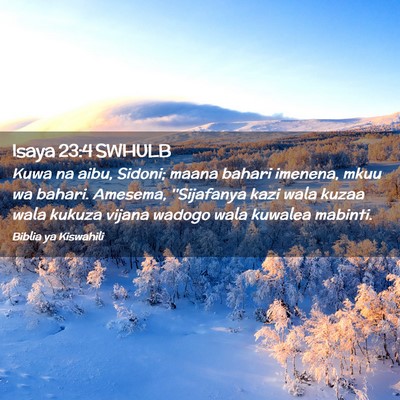 Picture 02 - Isaya 23:4 SWHULB - Kuwa na aibu, Sidoni; maana bahari imenena, mkuu - Bible Verse Picture