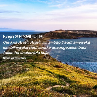 Picture 02 - Isaya 29:1 SWHULB - Ole kwa Arieli, Arieli, mji ambao Daudi ameweka - Bible Verse Picture