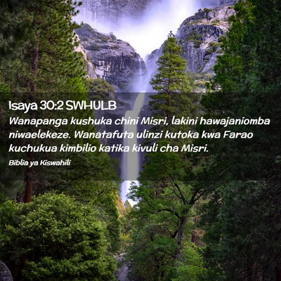 Picture 02 - Isaya 30:2 SWHULB - Wanapanga kushuka chini Misri, lakini - Bible Verse Picture