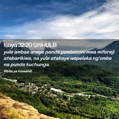 Picture 02 - Isaya 32:20 SWHULB - yule ambae anaye panda pembezoni mwa mifereji - Bible Verse Picture