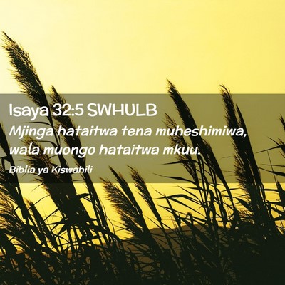 Picture 02 - Isaya 32:5 SWHULB - Mjinga hataitwa tena muheshimiwa, wala muongo - Bible Verse Picture