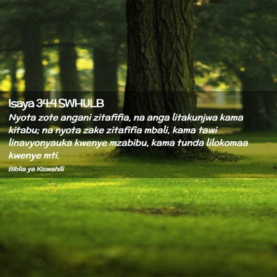 Picture 02 - Isaya 34:4 SWHULB - Nyota zote angani zitafifia, na anga litakunjwa - Bible Verse Picture
