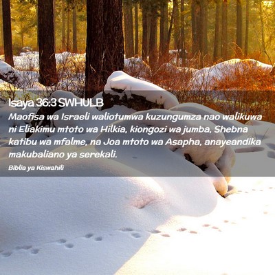 Picture 02 - Isaya 36:3 SWHULB - Maofisa wa Israeli waliotumwa kuzungumza nao - Bible Verse Picture